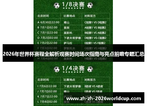 2026年世界杯赛程全解析观赛时间场次指南与亮点前瞻专题汇总 2026年世界杯赛程全解析观赛时间场次指南与亮点前瞻专题汇总